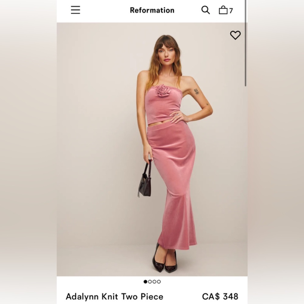 Reformation Pink Midi Skirt